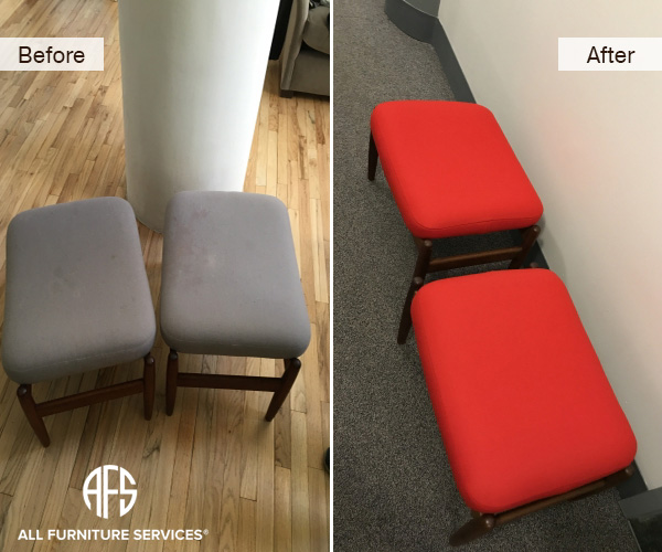 bench stool chair upholstery change reupholstery NY Furniture Repair